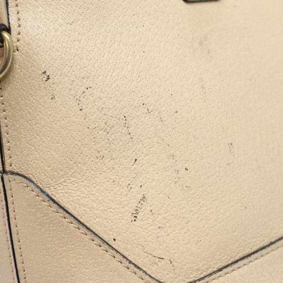 CELINE Hand Bag Leather Beige Auth 80891 - Picture 5 of 16